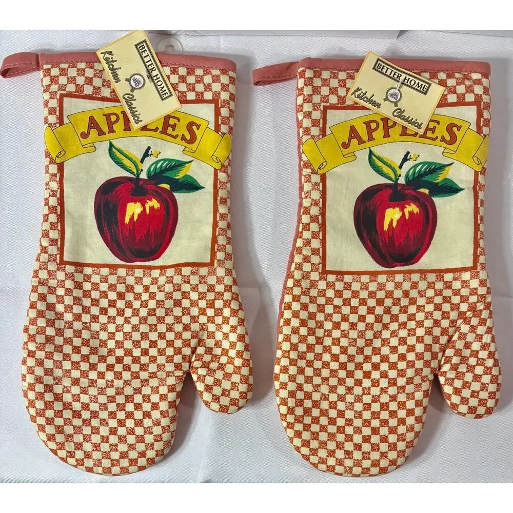 Better Homes Kitchen Classics Apples 4 Pc Kitchen Set 2 Towels 2 Oven Mitts NWT